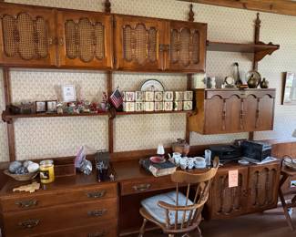 Maple and Walnut Wall Unit - can be removed from the wall by buyer -