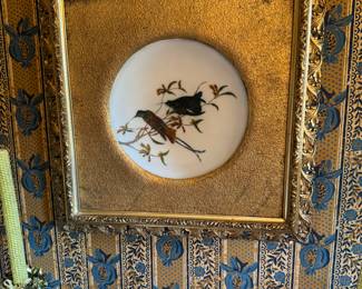 Hand Painted Milk Glass Plate - gorgeous