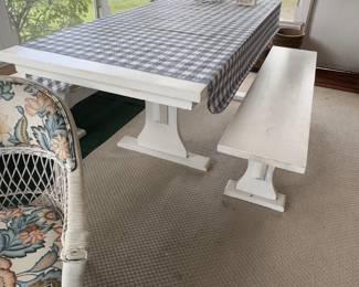 Painted Trestle Table w/ Benches