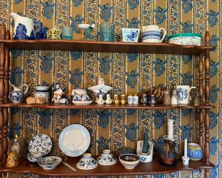 Assorted Salts, Sleepy Eye Indian Pitcher, Glassware, and more