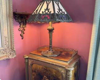 Slag Glass Panel Shade, Martin Music Cabinet