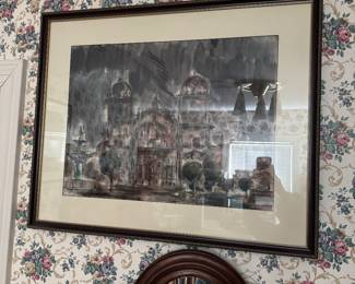 Watercolor signed Pen Robert Pen