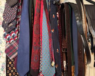 More Ties and Belts - Ties are mostly Silk - Quality pieces Large sz 46 belts