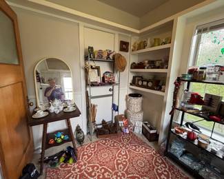 Antique Table, Wooden Boxes, Child’s Tea Sets