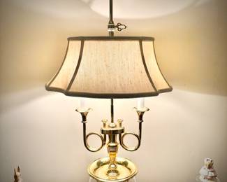 Vintage brass Baldwin French horn lamp