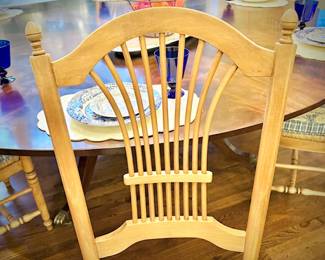 Six vintage French chairs with custom seat cushions 