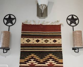 2- Heavy Metal Star Candle Wall Sconces w/ Candles