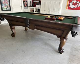 Olhausen Pool Table w/ Cues, Balls, Rack, etc.