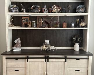 2-Tone Farmhouse Wooden Display / China Cabinet