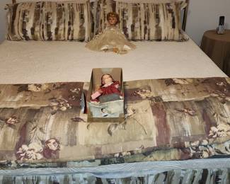 King size bed 
Madame Alexander bride doll