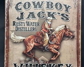 Metal Western Sign for Cowboy Jack's Whiskey