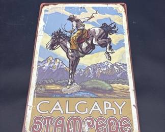 Calgary Stampede Bucking Bronco Metal Sign