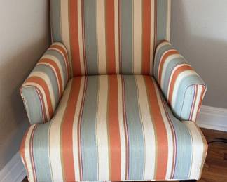 Upholstered Armchair on Wooden Legs