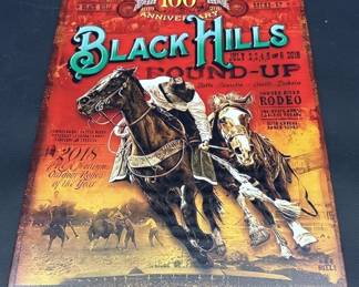 Black Hills Roundup Metal Western Style Sign
