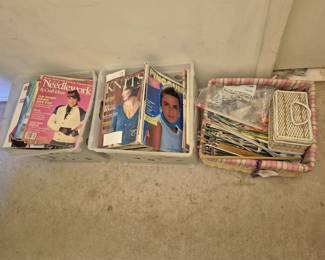 Vintage knitting mags and needles