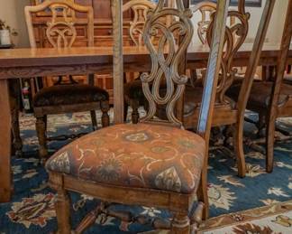 French country style dining table and chairs