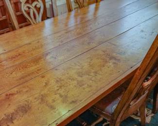 French country style dining table and chairs