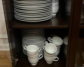TWO full sets of Mikasa Adrian Gray - 8 place settings each. Very hard to find. No longer available in stores. Gorgeous design.