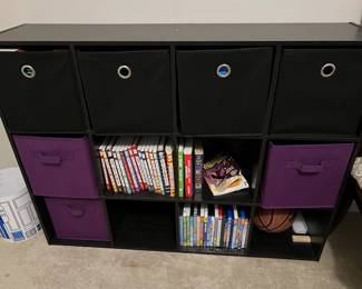 Cubby bookcase with bins
