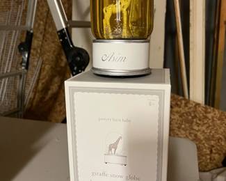 Pottery Barn Baby giraffe snow globes, set of 2
