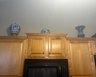 Blue china vases