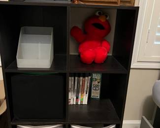 Cubby bookcase with bins