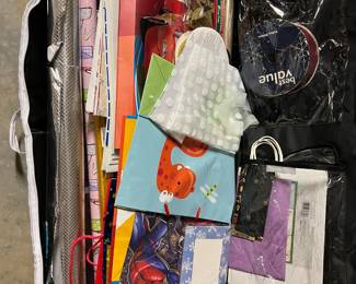 Gift wrap, ribbons, cards, tissue