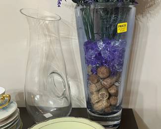 Mikasa Ellery vase. Lenox wine decanter. More Bavarian china plates.