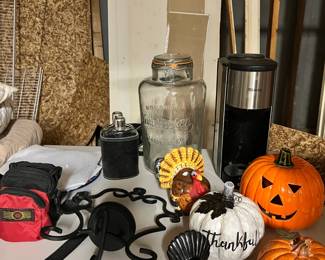 Vintage items and Halloween decor