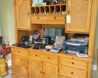 Oak computer cabinet