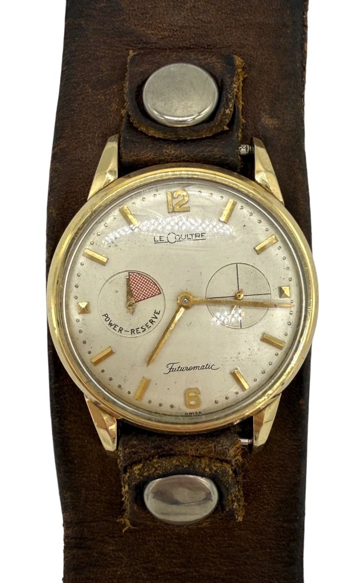 Vintage Jaeger LeCoultre Futurematic Watch On Leather Wrist Band