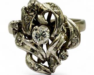 Diamond & Palladium Twist Ring