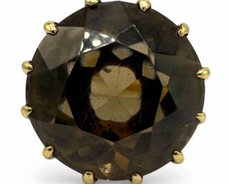 10K Yellow Gold Smokey Quartz Cocktail Ring