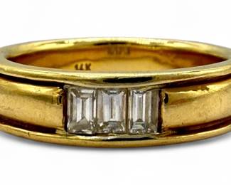 Diamond & 14K Yellow Gold Men's Ring