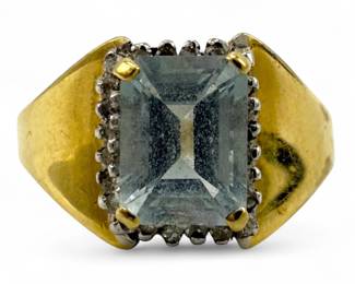 Aquamarine 14K Yellow Gold Ring
