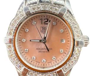 TagHeuer Diamond & Pink Mother-Of-Pearl Watch WAF141B