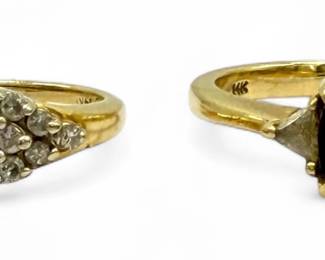 (2) Diamond & Sapphire 14K Gold Rings