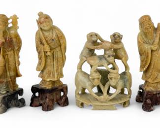 (4pc) Carved Soapstone Figurines