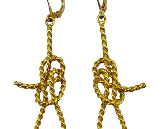 18K Yellow Gold Rope Earrings