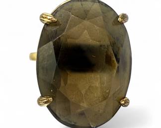 Smokey Quartz 10K Gold Cocktail Ring