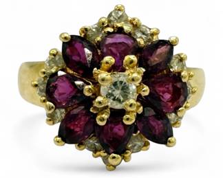 Diamond & Ruby 14K Yellow Gold Cocktail Ring