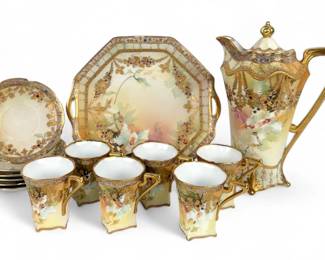 (14pc) Nippon Gold Gilt Chocolate Set