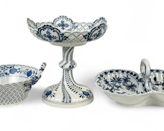 (3pc) Meissen Blue Onion Serving Pieces