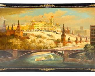 Puchkov Piotr Nikolaevich Fedoskino Russian Lacquer Box