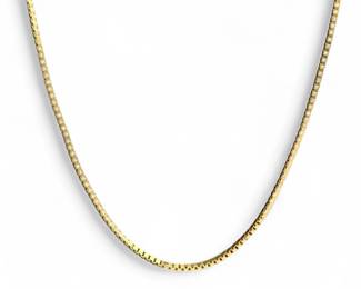 14K Yellow Gold Box Chain Necklace