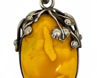 Sterling & Butterscotch Amber Pendant