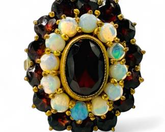 Opal & Garnett 14K Gold Cocktail Ring