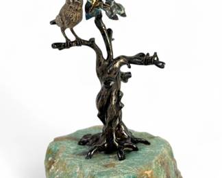 Mario Buccellati 18K & Sterling 'Birds In Tree' Sculpture