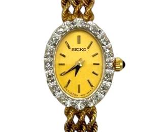 Seiko 14K Gold & Diamond Ladies Watch