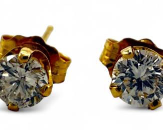 Diamond & 14K Gold Stud Earrings